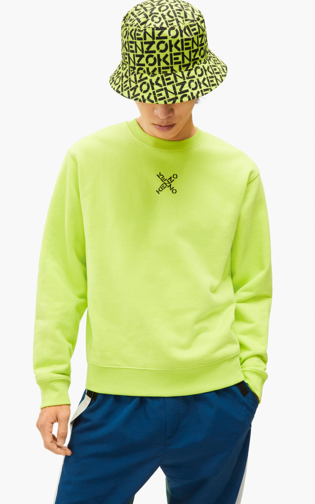 Sweat Kenzo Sport Little X Homme Vert Clair | MNRU-37051